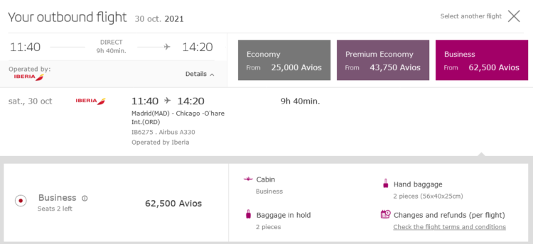 Iberia Plus Praemienflug Iberia Business Class Mad Ord