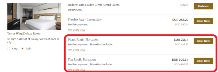 Shangri La Singapore Family Rate
