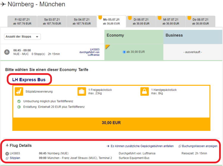 Lufthansa Express Bus Nuernberg Muenchen