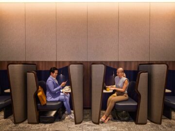 Singapore Airlines Silverkris Lounge Business Class Singapur Terminal 3 Arbeitsbereich Copyright