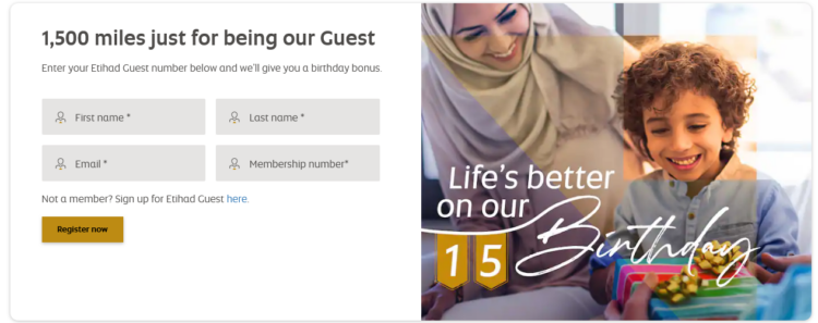 Etihad Guest Gratis Meilen Birthday Celebration