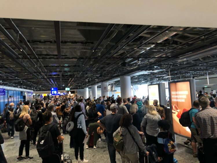 Flughafen Frankfurt Warten Boarding Nach Kanada