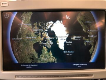 Lufthansa A350 900 Business Class Flugroute Frankfurt Vancouver