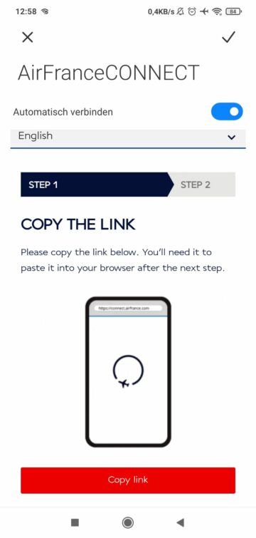 Air France Wifi A220 Start Step1