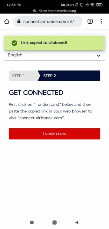 Air France Wifi A220 Start Step2