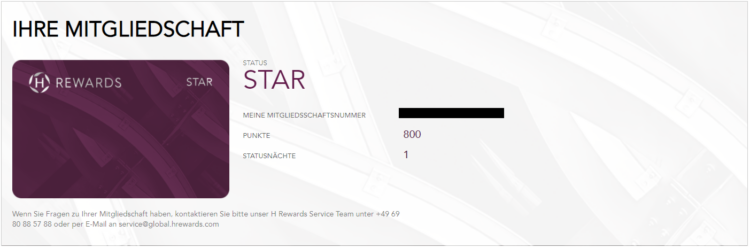 Kontoauszug H Rewards