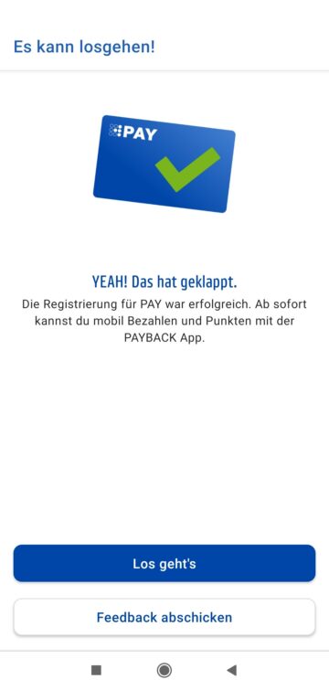 Payback Pay Einrichten Abschluss