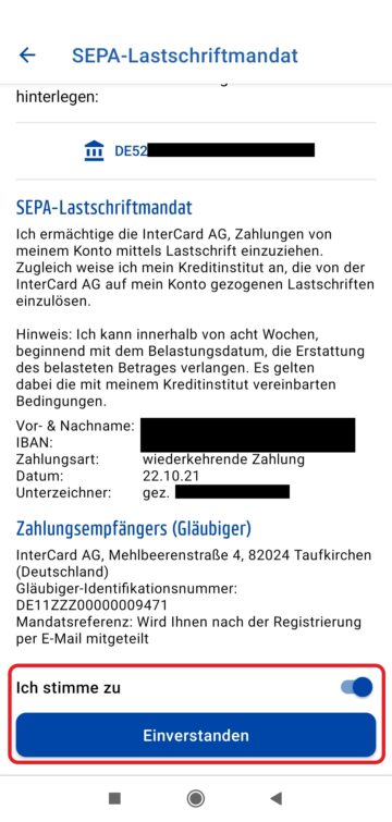 Payback Pay Einrichten Lastschriftmandat Bestätigen