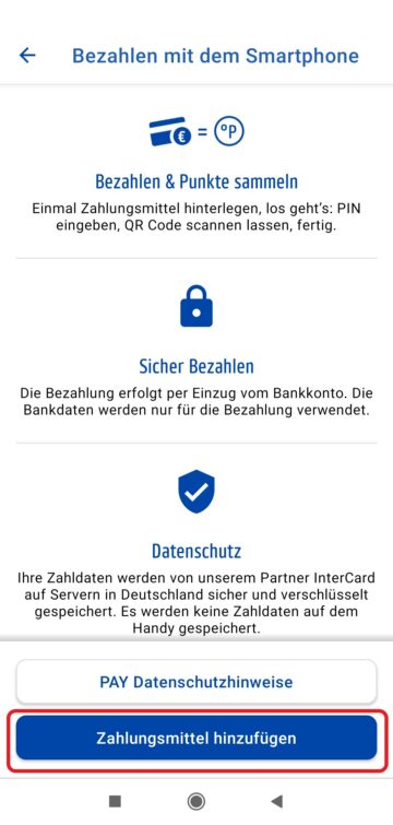 Payback Pay Einrichten Zahlungsmittel Hinzufuegen