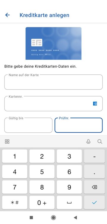 Payback Pay Kreditkarte Eingeben