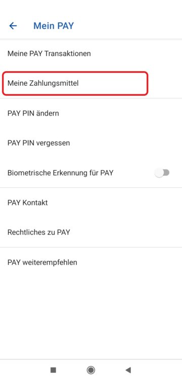 Payback Pay Meine Zahlungsmittel