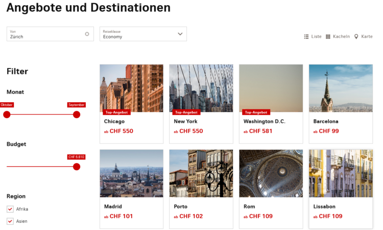 Swiss Bestpreise Suche Auszug