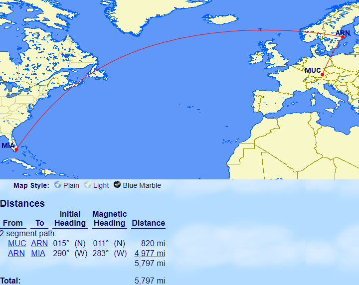 Sas Eurobonus Gold Promotion Routing Gcmap