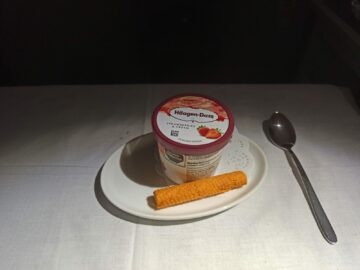 Aeromexico Business Class Boeing 787 8 Mexico Abendessen Dessert