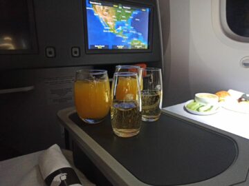 Aeromexico Business Class Boeing 787 8 Mexico Abendessen Getraenke