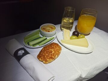 Aeromexico Business Class Boeing 787 8 Mexico Abendessen Vorspeise