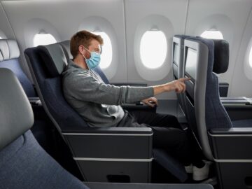 Finnair Premium Economy Class Sitz Bildschirm Copyright
