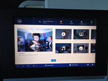 Review Lufthansa First Class Boeing 747 8 Mexico City Entertainment Hauptmenue Filme