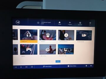 Review Lufthansa First Class Boeing 747 8 Mexico City Entertainment Hauptmenue Hoerbuecher