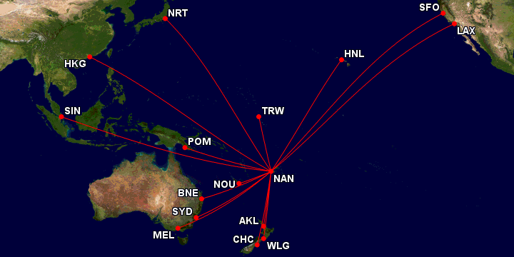 Flugverbindungen Ab Nadi Fiji Gcmap