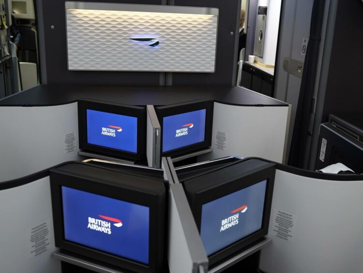 British Airways B787 10 Business Class Blick Auf Mittelsitze