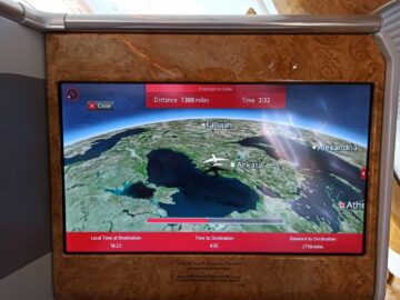 Emirates Business Class A380 Entertainment Flugroute