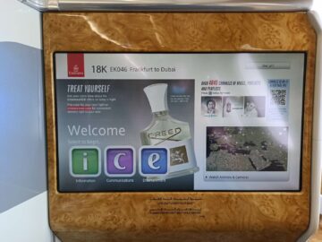 Emirates Business Class A380 Entertainment Startseite