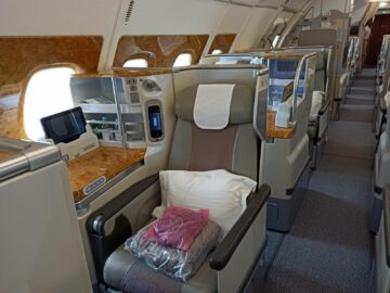 Emirates Business Class A380 Hinterer Teil Grosser Bereich