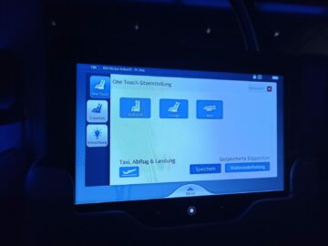 Emirates Business Class A380 Sitzeinstellung