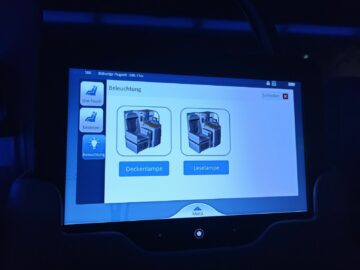 Emirates Business Class A380 Tablet Lichschalter