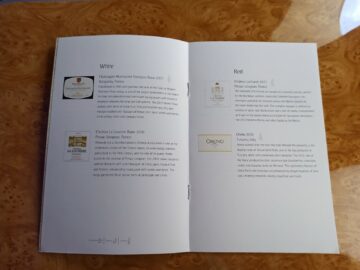 Emirates Business Class A380 Weinkarte Weine