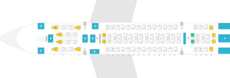 Emirates Seatmap A380 Business Upper Deck