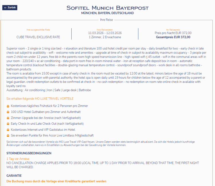 Moluxe Hotelsuche Buchungsuebersicht Sofitel Munich Bayerpost