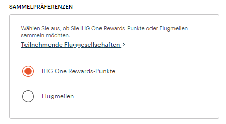 Ihg One Rewards Sammelpraeferenz Aendern