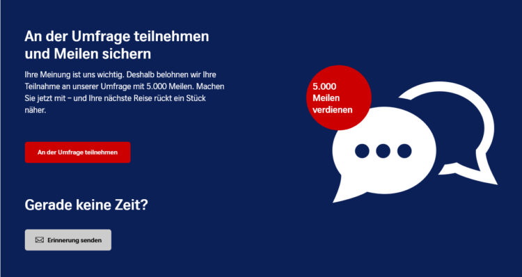 Kostenlose Meilen Umfrage Swiss Kreditkarten Banner