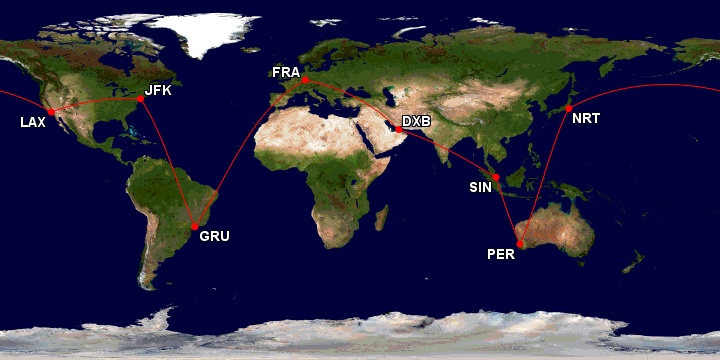 Krisflyer Round The World Ticket Beispielrouting Gcmap
