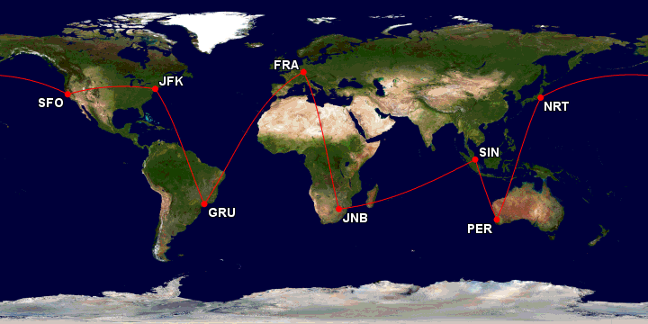 Krisflyer Round The World Ticket Beispielrouting Nicht Moeglich Gcmap