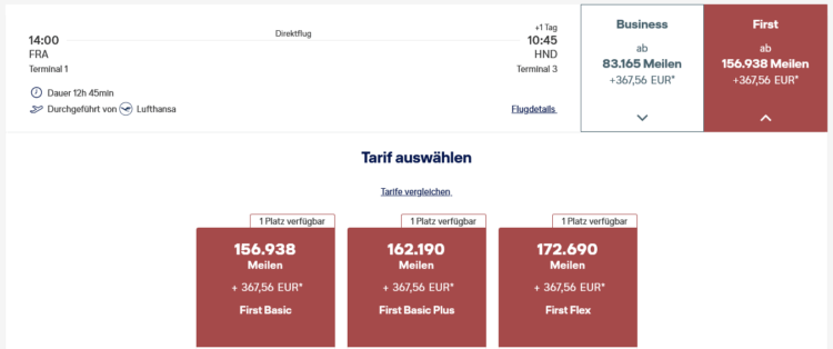 Miles And More Praemienflug Lufthansa First Class Frankfurt Tokio