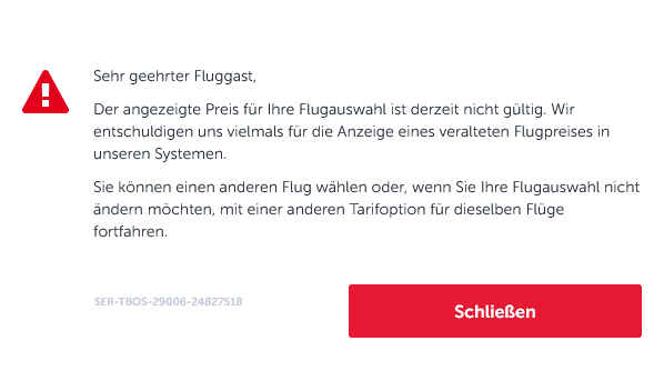Miles And Smiles Falscher Flugpreis