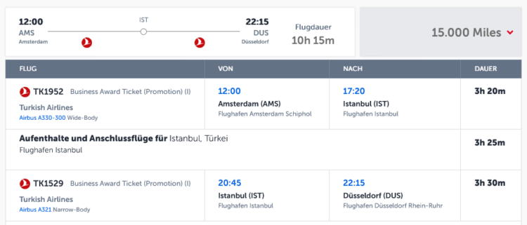 Miles And Smiles Praemienflug Turkish Airlines Business Class Amsterdam Istanbul Duesseldorf