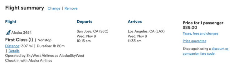 Alaska Airlines Preis San Jose Los Angeles
