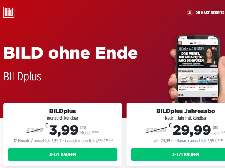 Bild Plus Abo Banner
