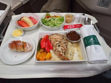 Srilankan Airlines Business Class Airbus A330 300 Frankfurt Abendessen