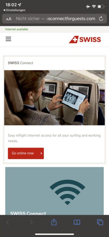 Swiss First Class Airbus A330 Wifi2