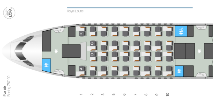 Eva Air Business Class B787 10 Aerolopa Seatmap