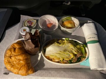 Eva Air Business Class B787 10 Fruehstueck