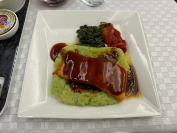 Eva Air Business Class B787 10 Lachs Terriyaki