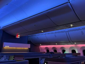 Eva Air Business Class B787 10 Nachthimmel