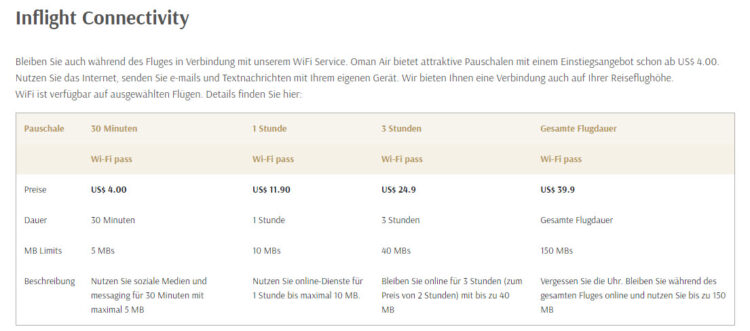 Oman Air Business Class Wifi 1