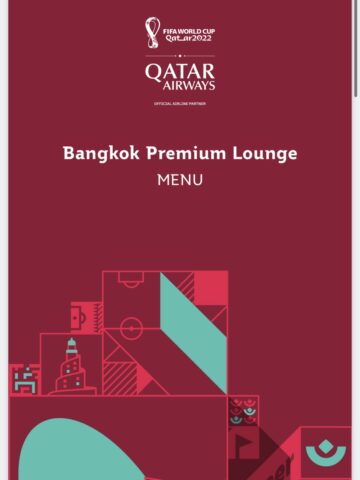 Qatar Airways Premium Lounge Bangkok A La Carte Menu 1
